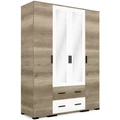 Kép 1/3 - NÁPOLY 160 cm nyílóajtós gardrób - Canyon Tölgy / Rusztik Fehér