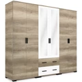 Kép 1/3 - NÁPOLY 240 cm nyílóajtós gardrób - Canyon Tölgy / Rusztik Fehér