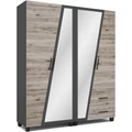 Kép 1/4 - ONIX 180 cm nyílóajtós gardrób TÜKÖRREL - San Remo / Matt Sötétszürke