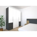Kép 2/3 - SILVER 180 nyílóajtós gardrób - Matt Sötétszürke / Magasfényű Fehér