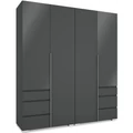 Kép 1/3 - SILVER 180 nyílóajtós gardrób - Matt Sötétszürke / Magasfényű Szürke