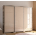 Kép 1/3 - BOND 239 cm magasfényű gardrób - Canyon Tölgy / Magasfényű Beige üveg