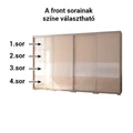 Kép 3/4 - BOND 318 cm magasfényű gardrób - VÁLASZTHATÓ SZÍNEKBEN