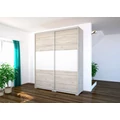 Kép 2/3 - BOSTON 200 cm tolóajtós gardrób ruhalifttel - Justus Tölgy / Rusztik Fehér