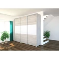 Kép 2/3 - BOSTON 279 cm tolóajtós gardrób ruhalifttel - Justus Tölgy / Rusztik Fehér
