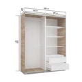 Kép 2/2 - BRAVO 160 cm tolóajtós gardrób - San Remo / Canterbury / Fehér profil