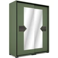 Kép 1/2 - BRAVO 160 cm tolóajtós gardrób - Olíva Zöld / Canterbury / Fekete profil