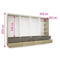 Kép 2/2 - CÉZÁR 318 cm tolóajtós gardrób - Sötét Justus Tölgy / Justus Tölgy