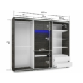 Kép 3/3 - DIAMOND 239 cm tükrös TV-s gardrób - Canyon Tölgy