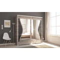 Kép 2/3 - DIEGO 200 cm tolóajtós gardrób - San Remo / Fekete festett üveg