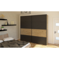 Kép 2/4 - FŐNIX 254 cm tolóajtós gardrób - Artisan Tölgy / Nero / Fekete profil "B"