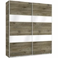 Kép 1/3 - FŐNIX 214 cm magasfényű gardrób - Sötét Justus Tölgy / MF.Fehér