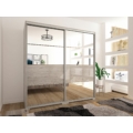 Kép 2/3 - MIRROR 180 cm tükrös tolóajtós gardrób - Katthult / Magasfényű Katthult betét