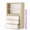 Kép 2/4 - CORTINA 90-es ajtós-fiókos komód elem - Cotta Cremona / Magasfényű Beige (C11)