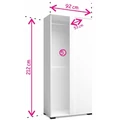 Kép 2/6 - EVEREST E11 sarokelem tükrös 92 cm BALOS - Fehér