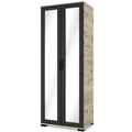 Kép 1/4 - GALAXY G6 ruhás tükrös elem 80 cm - Viking Tölgy / Matt Fekete