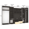 Kép 4/4 - BASEL nappali szekrénysor 355 cm LED világítással - Nero / Bianco