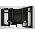 Kép 3/4 - BASEL nappali szekrénysor 355 cm LED világítással - Nero / Bianco