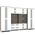 Kép 1/4 - SZANDRA nappali szekrénysor 320 cm FIÓKOS - Sötét Katthult / Rusztik Fehér (Erezett Fehér)