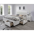 Kép 2/3 - MODENA 2 ágykeret ágyráccsal és ágyneműtartó fiókokkal 160x200 cm - Fehér