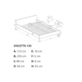 Kép 3/3 - VIOLETTA ágykeret ágyráccsal 120x200 cm - Antik Cseresznye / Fekete