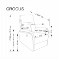 Kép 14/14 - CROCUS automata relax TV fotel - Szürke bársony szövet