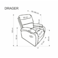 Kép 14/14 - DRAGER relax TV fotel - Fekete bársony szövet
