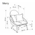 Kép 7/7 - MERRY fotel - Szürke szövet