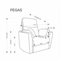 Kép 7/15 - PEGAS automata TV fotel hintafunkcióval - Szürke szövet