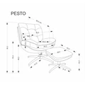 Kép 12/12 - PESTO fotel lábtartóval - Szürke szövet