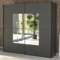 Kép 1/9 - .ASCONA 8XGGA102 219 cm tolóajtós gardrób TÜKÖRREL - Grafit