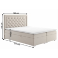 Kép 7/7 - DORMAN Boxspring franciaágy 180x200 cm - Krém Mono 231