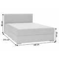 Kép 13/13 - FERATA KOMFORT Boxspring franciaágy 140x200 cm - Világosszürke Colet 04