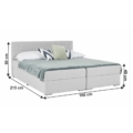Kép 16/16 - FERATA KOMFORT Boxspring franciaágy 160x200 cm - Világosszürke Colet 04