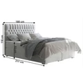 Kép 6/6 - FONDA Boxspring franciaágy 180x200 cm - Világosszürke Mono 244