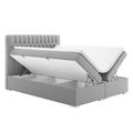Kép 3/6 - FONDA Boxspring franciaágy 180x200 cm - Világosszürke Mono 244