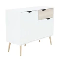 Kép 1/10 - OSLO 2 ajtós 1 fiókos komód - Sonoma Tölgy / Fehér (TEMPO 75387)