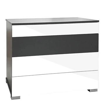 SILVER BOND 4 fiókos komód - Matt Sötétszürke / Magasfényű Fehér