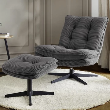 KASPER relax fotel lábtartóval - 426-09 Szürke