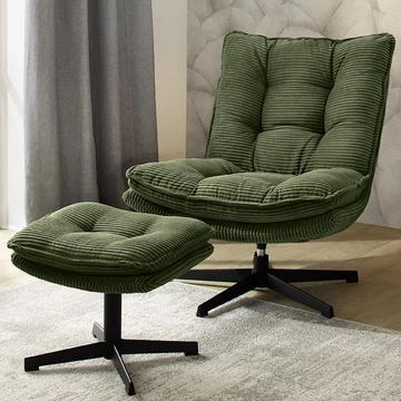 KASPER relax fotel lábtartóval - 426-03 Zöld