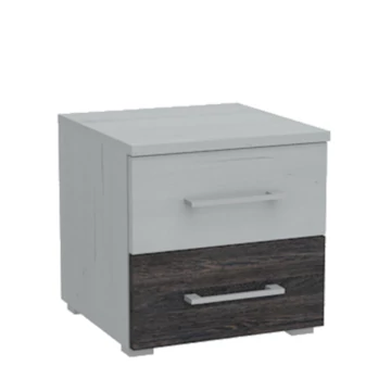 LÉDA 2 fiókos éjjeliszekrény - Fehér Tölgy/ Canterbury Brown