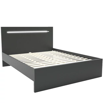 FAVORIT ágykeret ágyráccsal, LED világítással 160x200 cm - Matt Sötétszürke