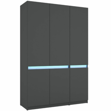 BOSS 135 cm nyílóajtós gardrób - Matt Sötétszürke / Matt Sötétszürke