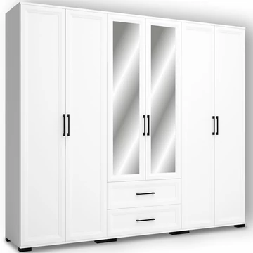 EVEREST 240 cm nyílóajtós gardrób - Fehér (E5;E9;E5)
