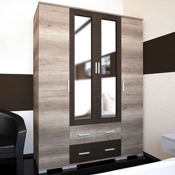 NÁPOLY 160 cm nyílóajtós gardrób - Canyon Tölgy / Finom Barna