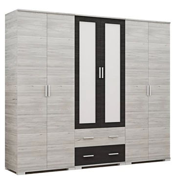 NÁPOLY 240 cm nyílóajtós gardrób - Katthult / Nero