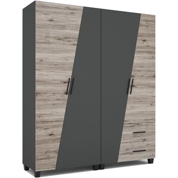 ONIX 180 cm nyílóajtós gardrób TÜKÖR NÉLKÜL - San Remo / Matt Sötétszürke