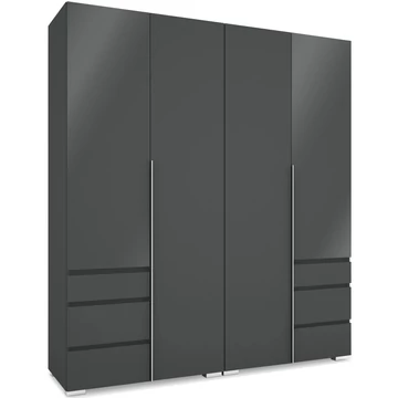 SILVER 180 nyílóajtós gardrób - Matt Sötétszürke / Magasfényű Szürke