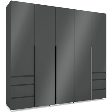 SILVER 225 nyílóajtós gardrób - Matt Sötétszürke / Magasfényű Szürke