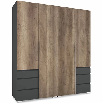 SILVER 180 nyílóajtós gardrób - Matt Sötétszürke / Canyon Tölgy